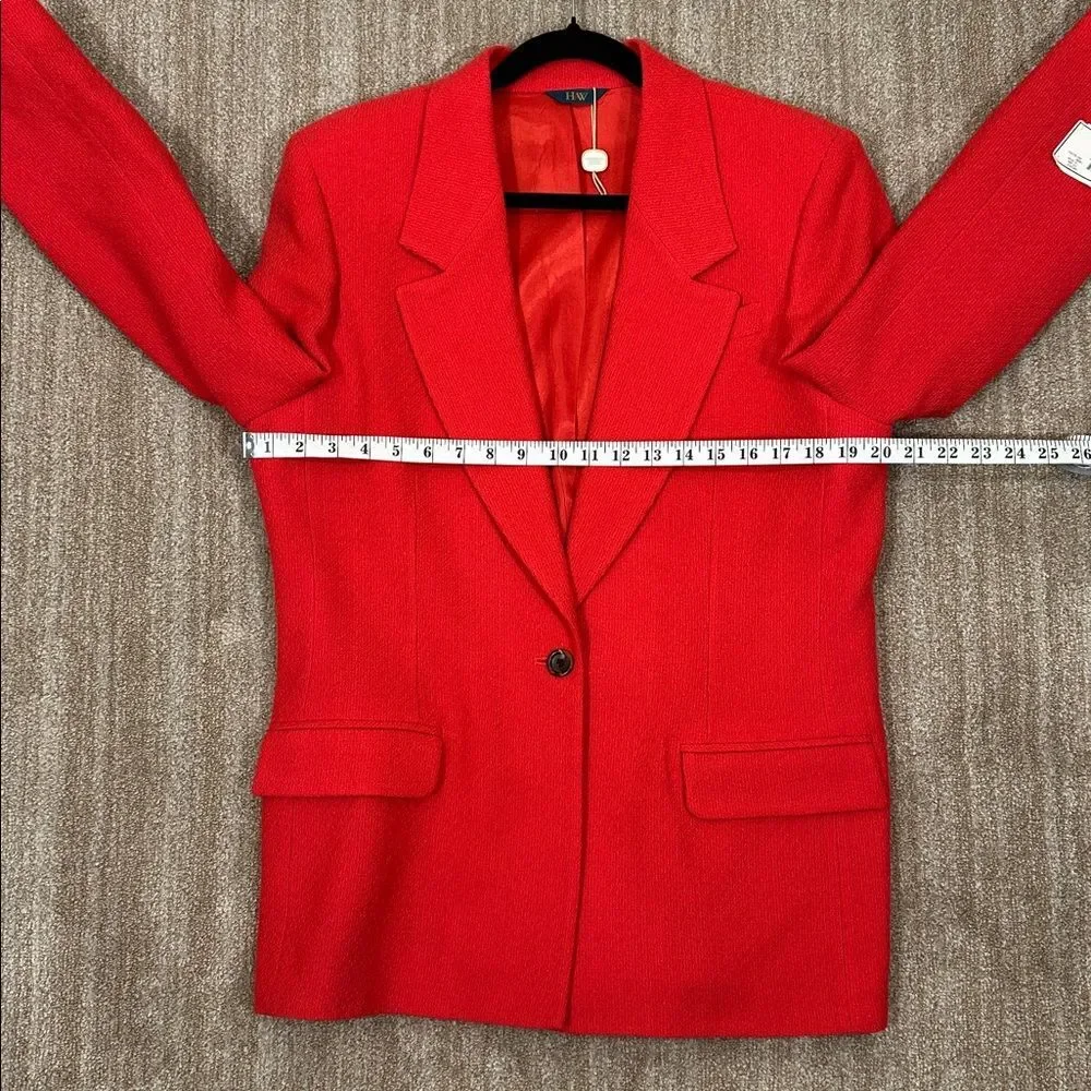 Hawksley & Wight NWT Vintage Deadstock Red Valentines Blazer Work Wool Women 12